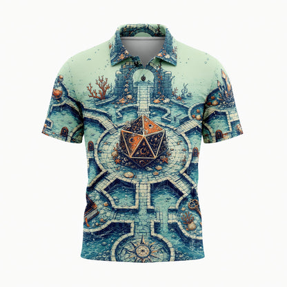 Fantasy Dungeon D20 AOP T-Shirt - Underwater Fantasy RPG Dice