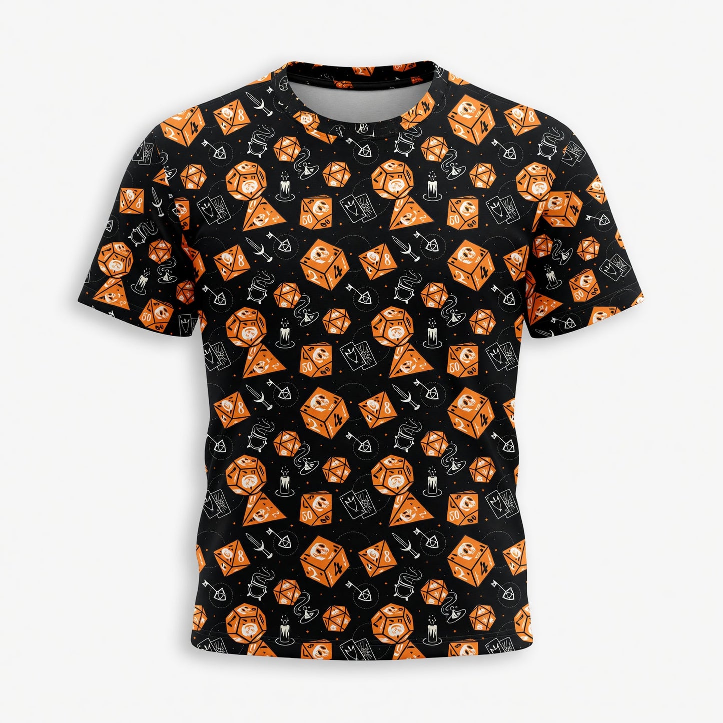 Skull Dice AOP T-Shirt - Dark Fantasy RPG Gamer Streetwear