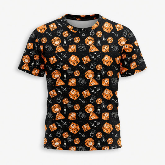 Skull Dice AOP T-Shirt - Dark Fantasy RPG Gamer Streetwear