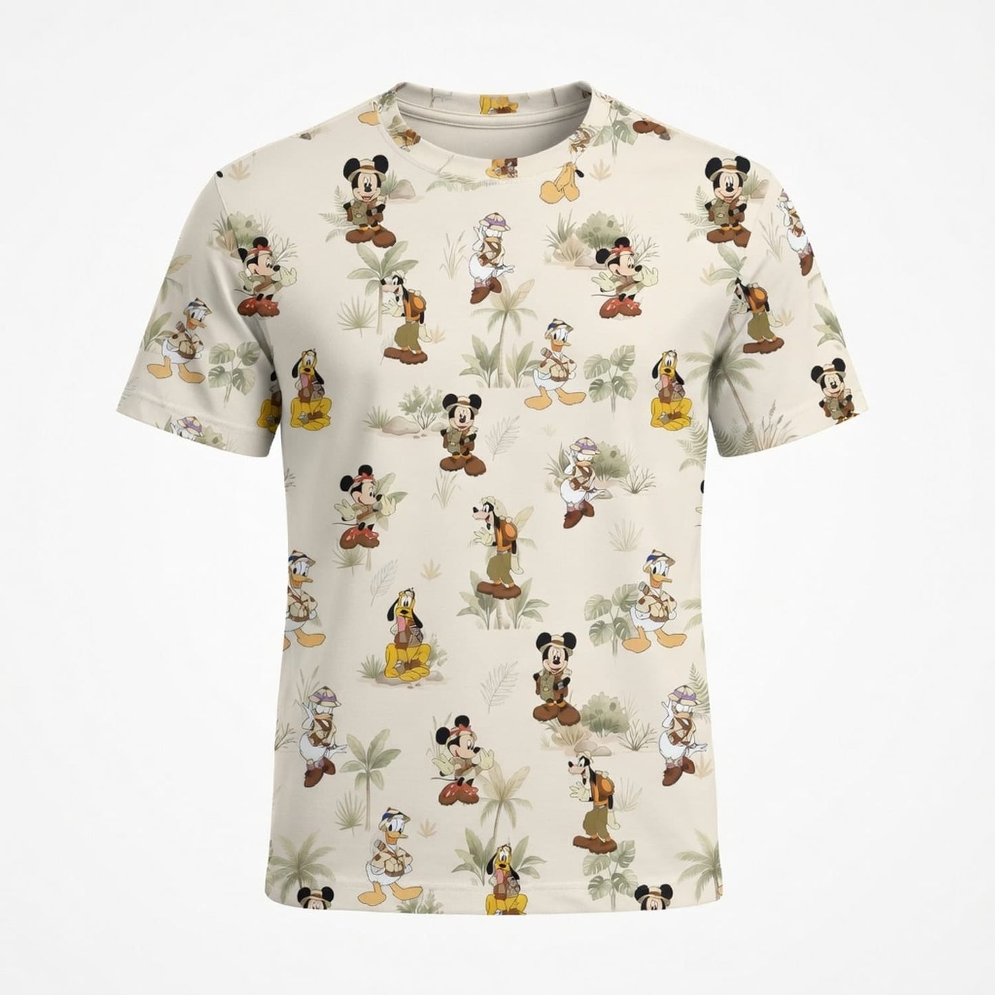 Safari AOP T-Shirt - Mouse Duck Silly Dog Jungle Explorer Pattern
