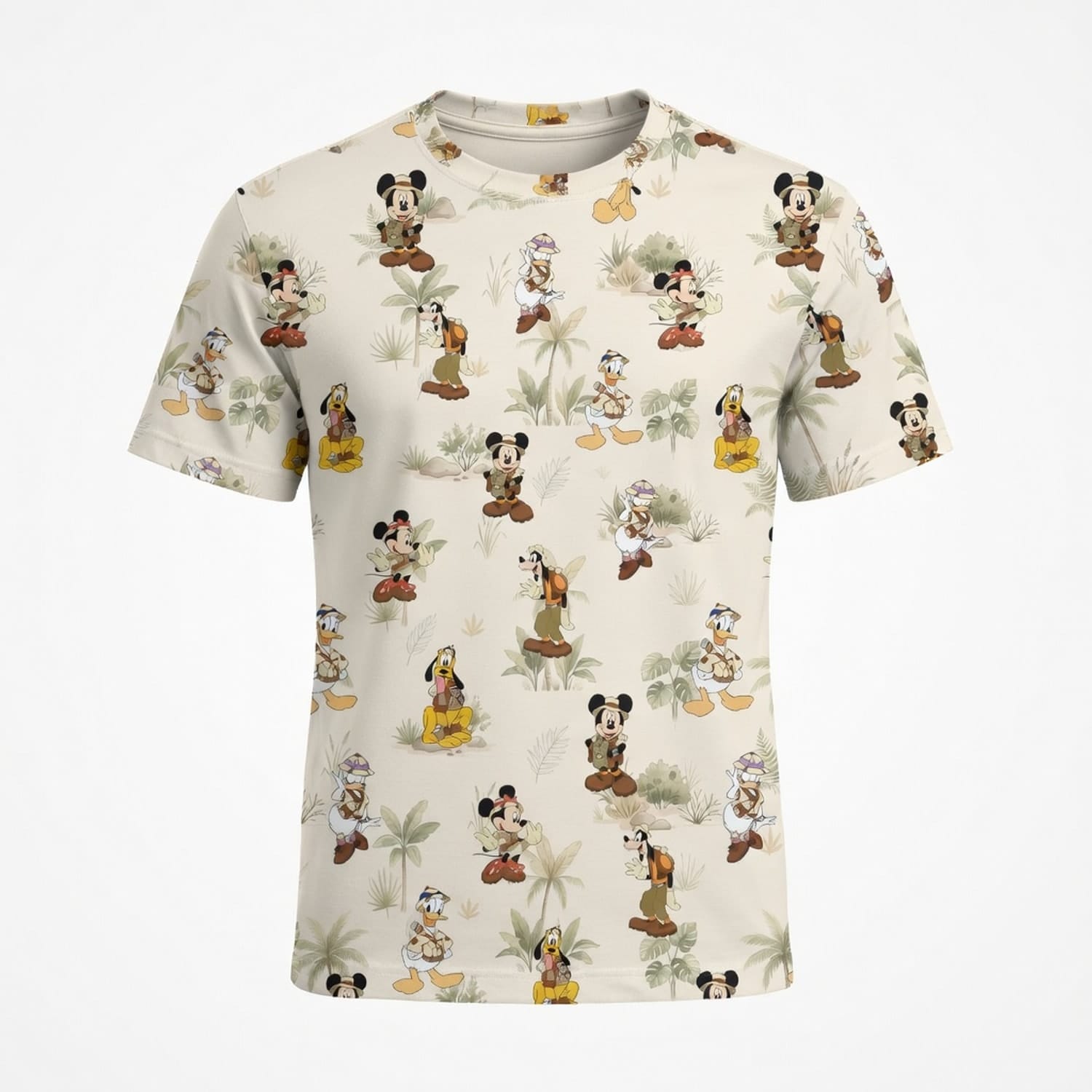 Safari AOP T-Shirt - Mouse Duck Silly Dog Jungle Explorer Pattern