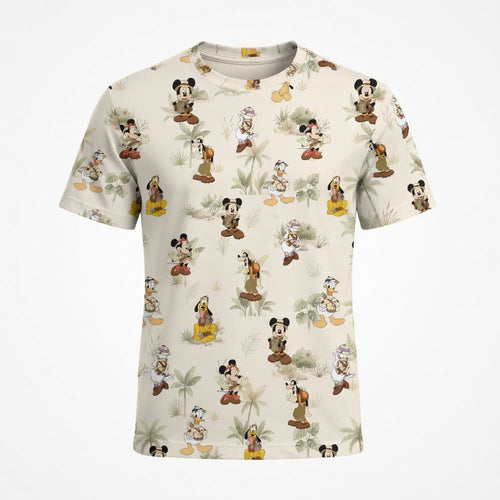 Safari AOP T-Shirt - Mouse Duck Silly Dog Jungle Explorer Pattern