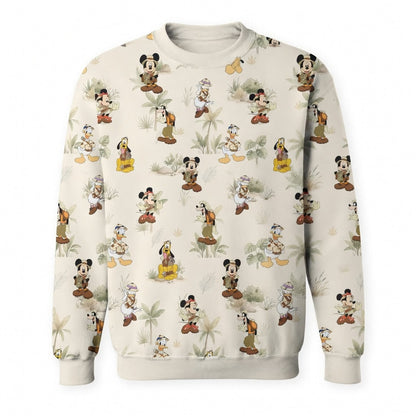 Safari AOP T-Shirt - Mouse Duck Silly Dog Jungle Explorer Pattern