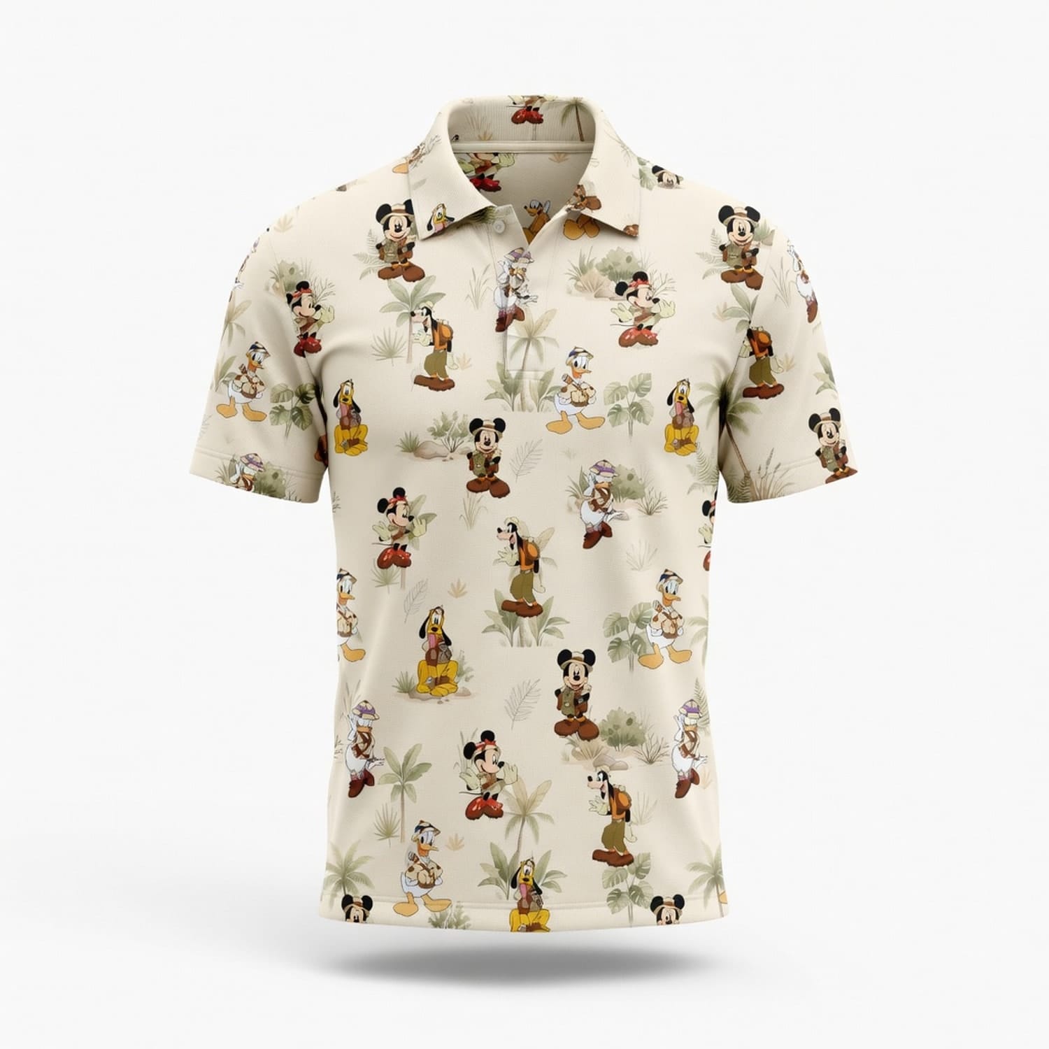 Safari AOP T-Shirt - Mouse Duck Silly Dog Jungle Explorer Pattern