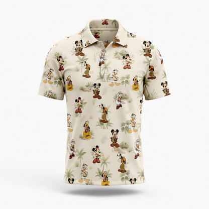 Safari AOP T-Shirt - Mouse Duck Silly Dog Jungle Explorer Pattern