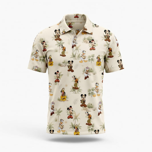 Safari AOP T-Shirt - Mouse Duck Silly Dog Jungle Explorer Pattern
