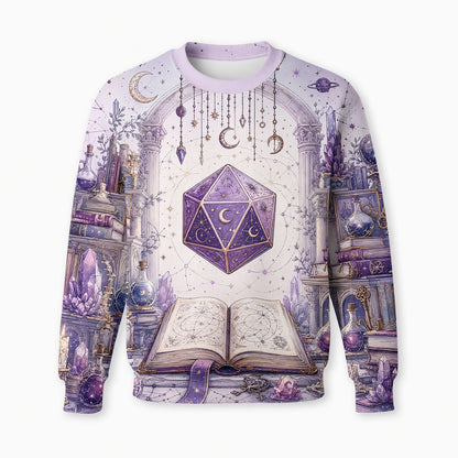Celestial D20 Dice AOP T-Shirt - Mystic Astrology Fantasy Apparel