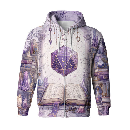 Celestial D20 Dice AOP T-Shirt - Mystic Astrology Fantasy Apparel