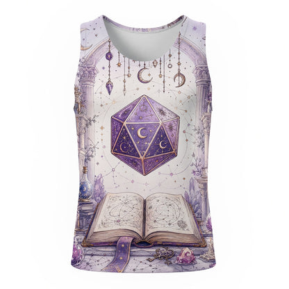Celestial D20 Dice AOP T-Shirt - Mystic Astrology Fantasy Apparel