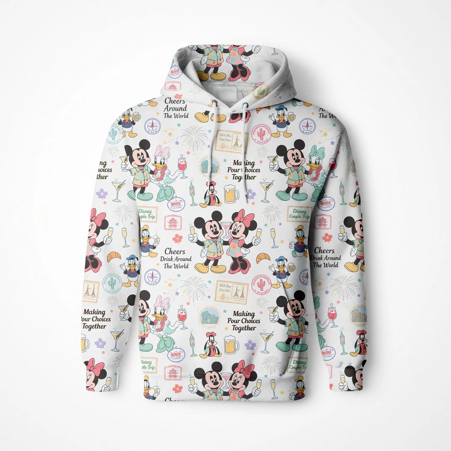 Drink Around The World AOP T-Shirt - Mouse Cheers Pattern