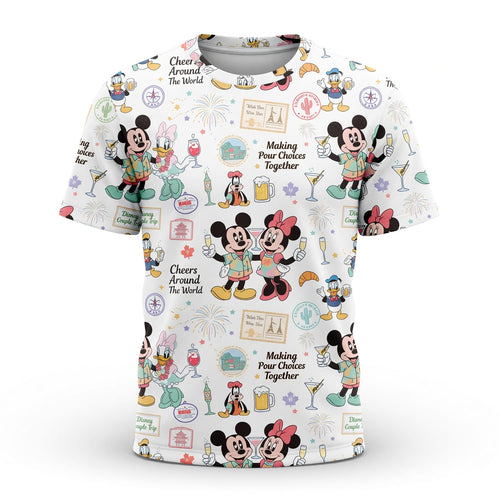 Drink Around The World AOP T-Shirt - Mouse Cheers Pattern