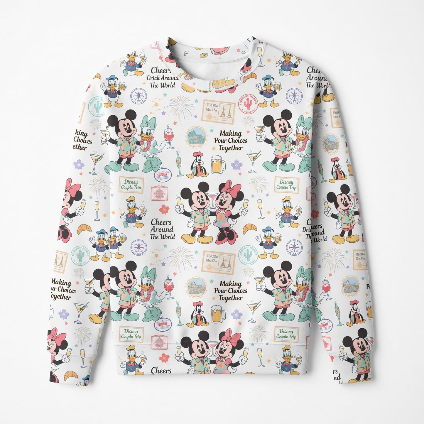 Drink Around The World AOP T-Shirt - Mouse Cheers Pattern