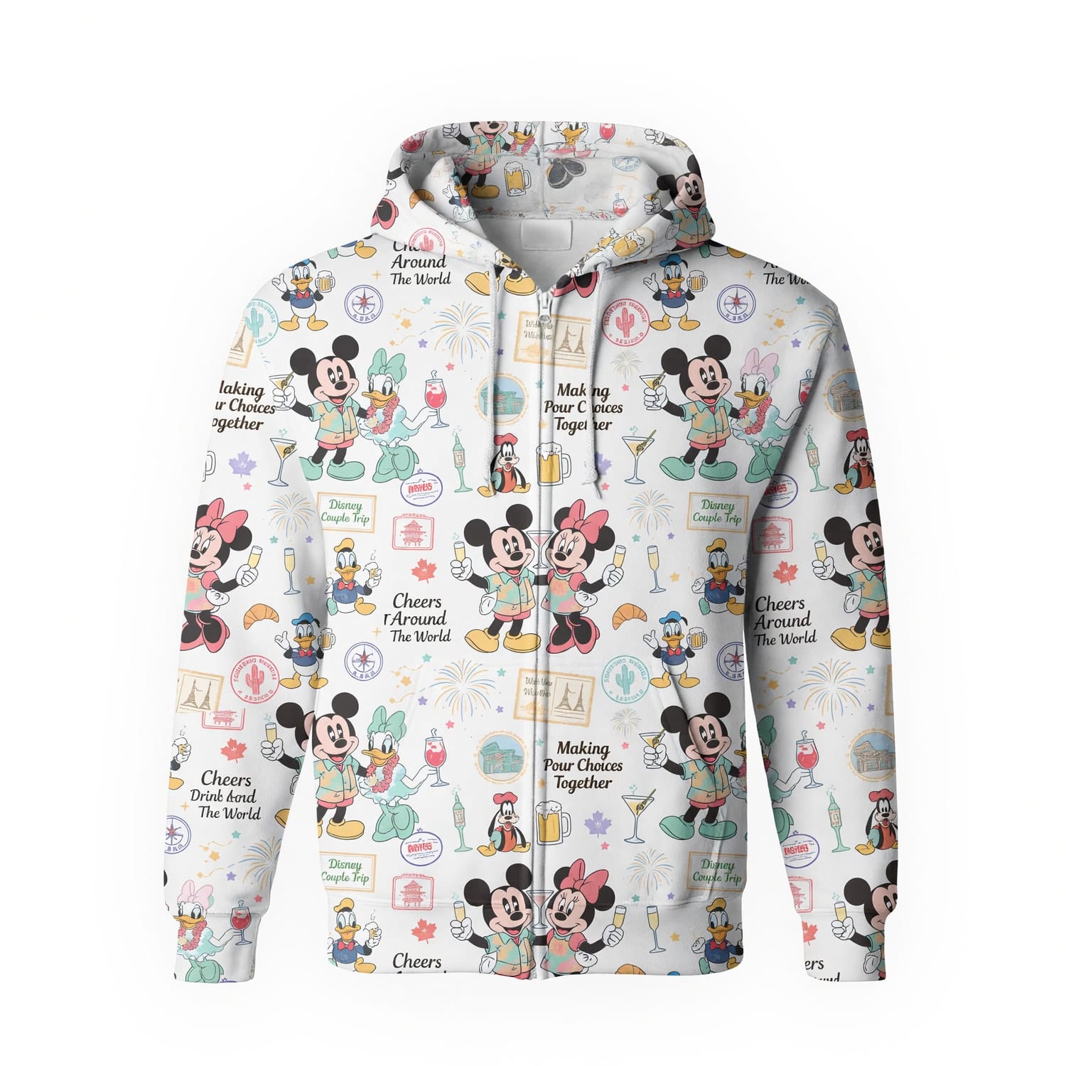 Drink Around The World AOP T-Shirt - Mouse Cheers Pattern