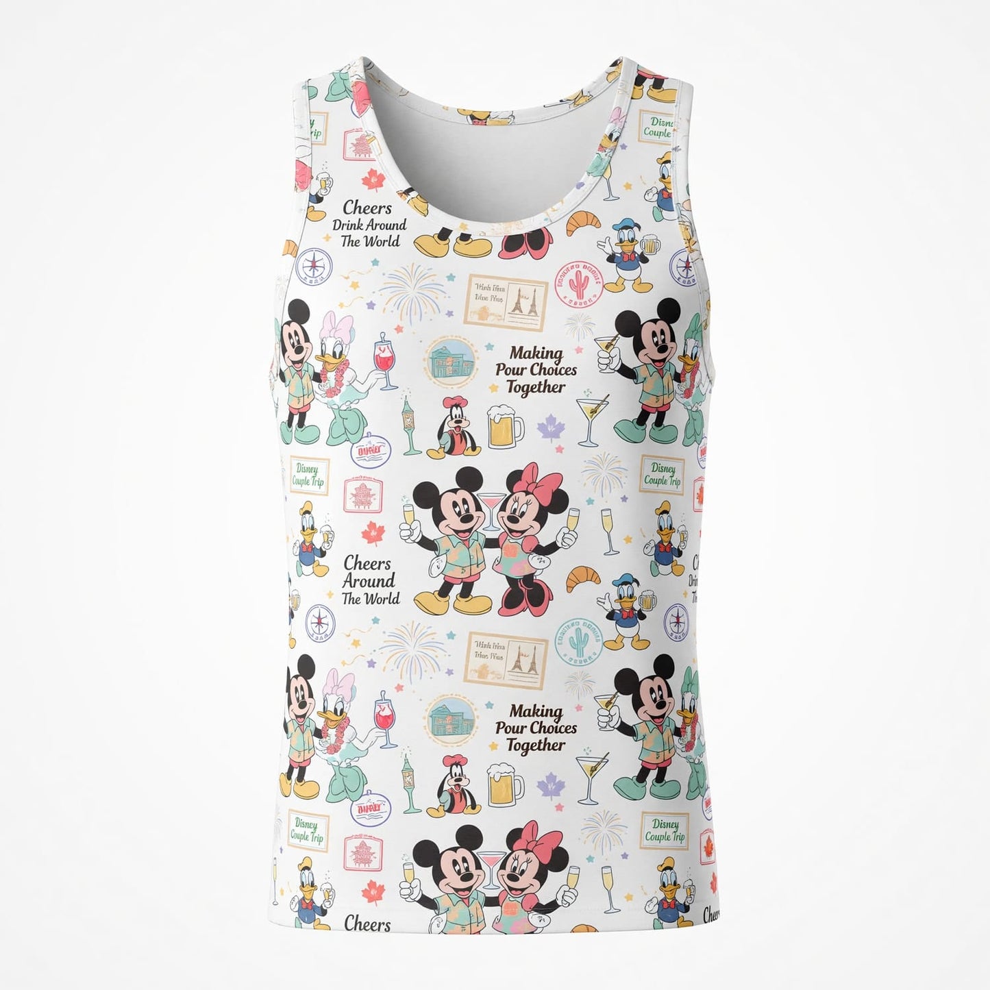 Drink Around The World AOP T-Shirt - Mouse Cheers Pattern