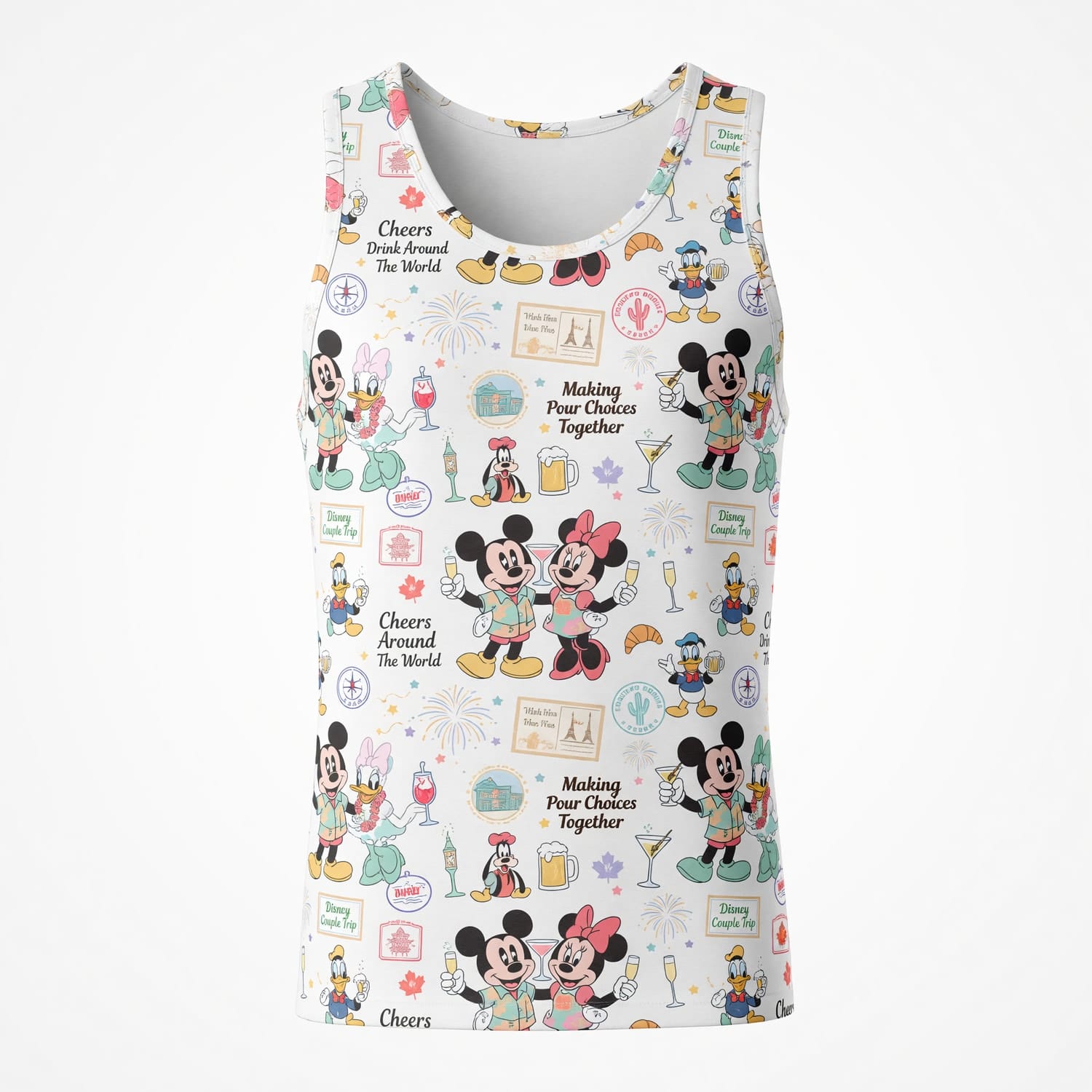 Drink Around The World AOP T-Shirt - Mouse Cheers Pattern