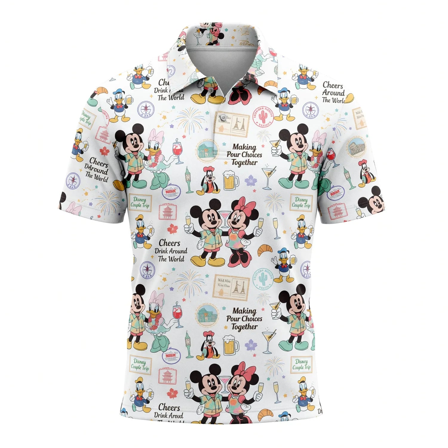 Drink Around The World AOP T-Shirt - Mouse Cheers Pattern