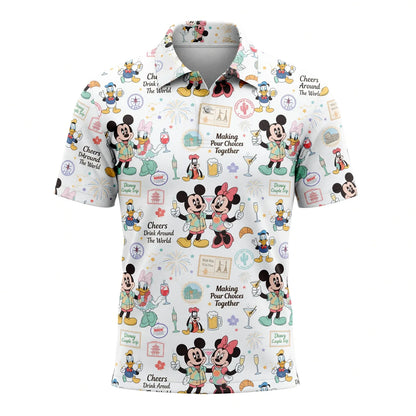 Drink Around The World AOP T-Shirt - Mouse Cheers Pattern