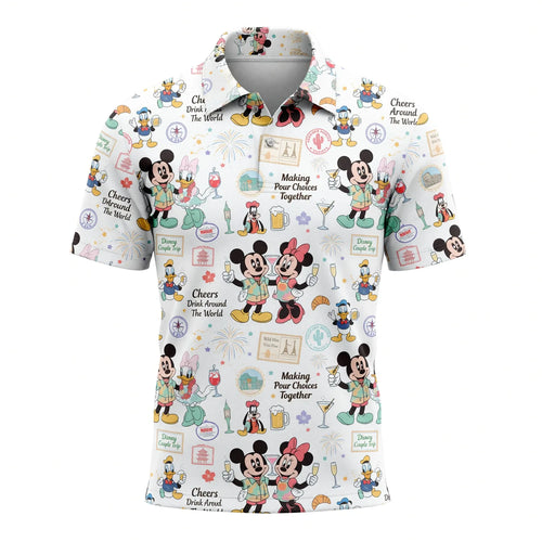Drink Around The World AOP T-Shirt - Mouse Cheers Pattern