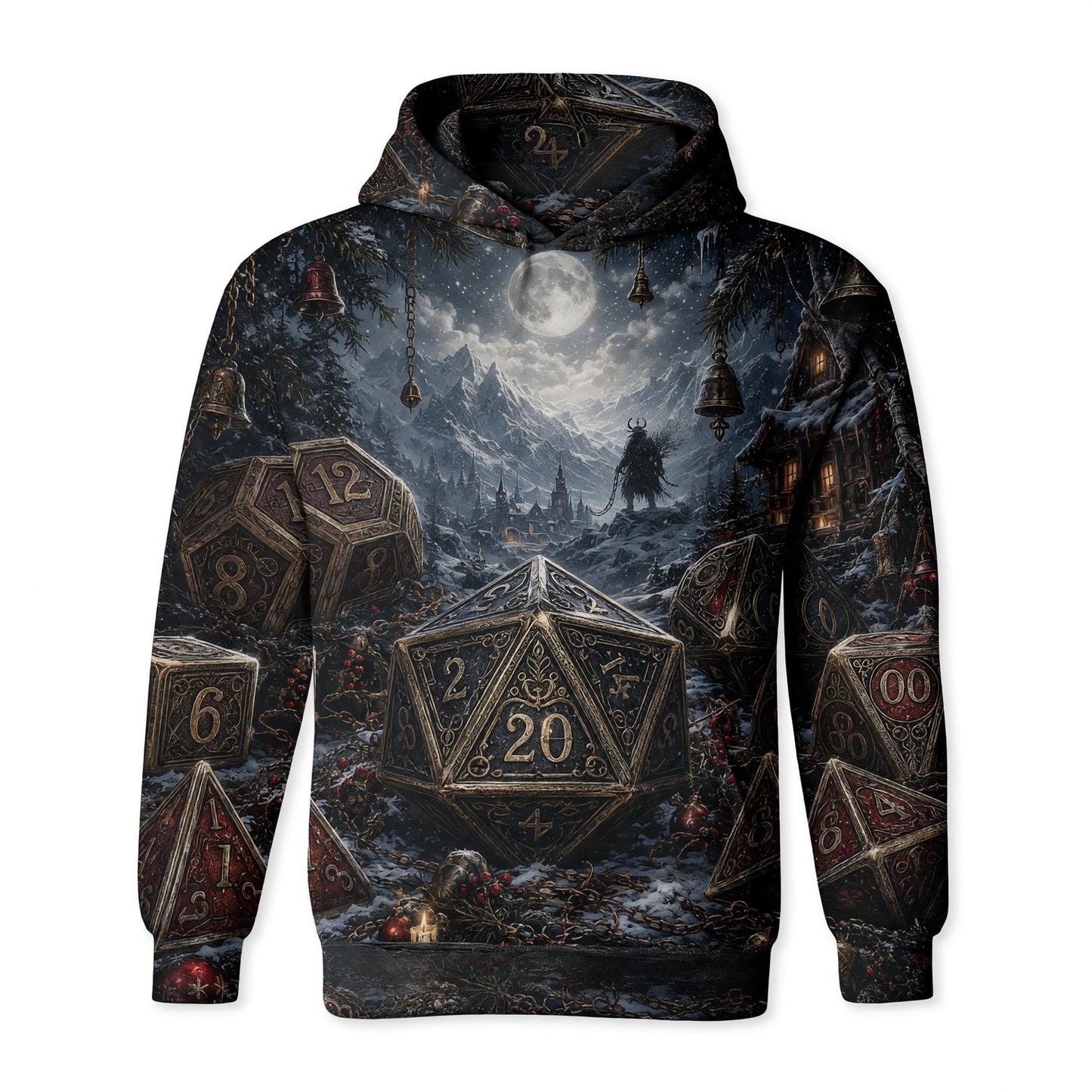 Christmas Dice AOP T-Shirt - Fantasy Winter RPG Apparel