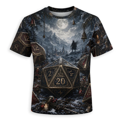 Christmas Dice AOP T-Shirt - Fantasy Winter RPG Apparel
