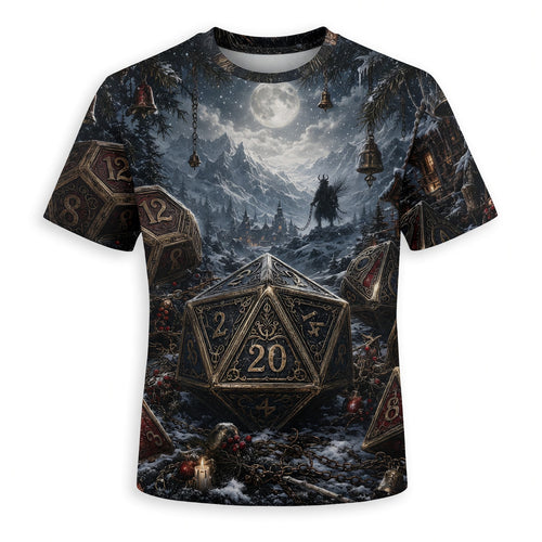 Christmas Dice AOP T-Shirt - Fantasy Winter RPG Apparel