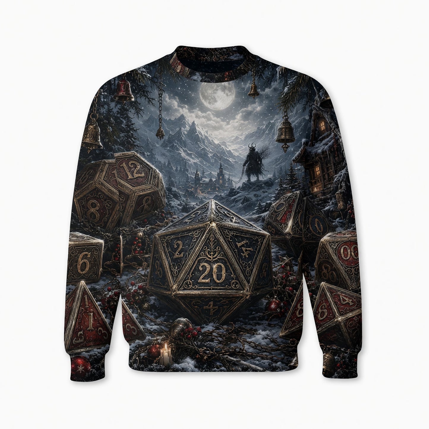 Christmas Dice AOP T-Shirt - Fantasy Winter RPG Apparel
