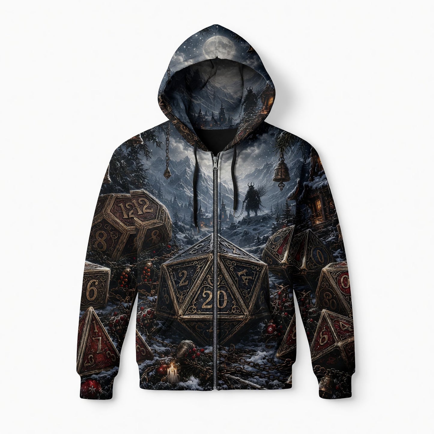 Christmas Dice AOP T-Shirt - Fantasy Winter RPG Apparel