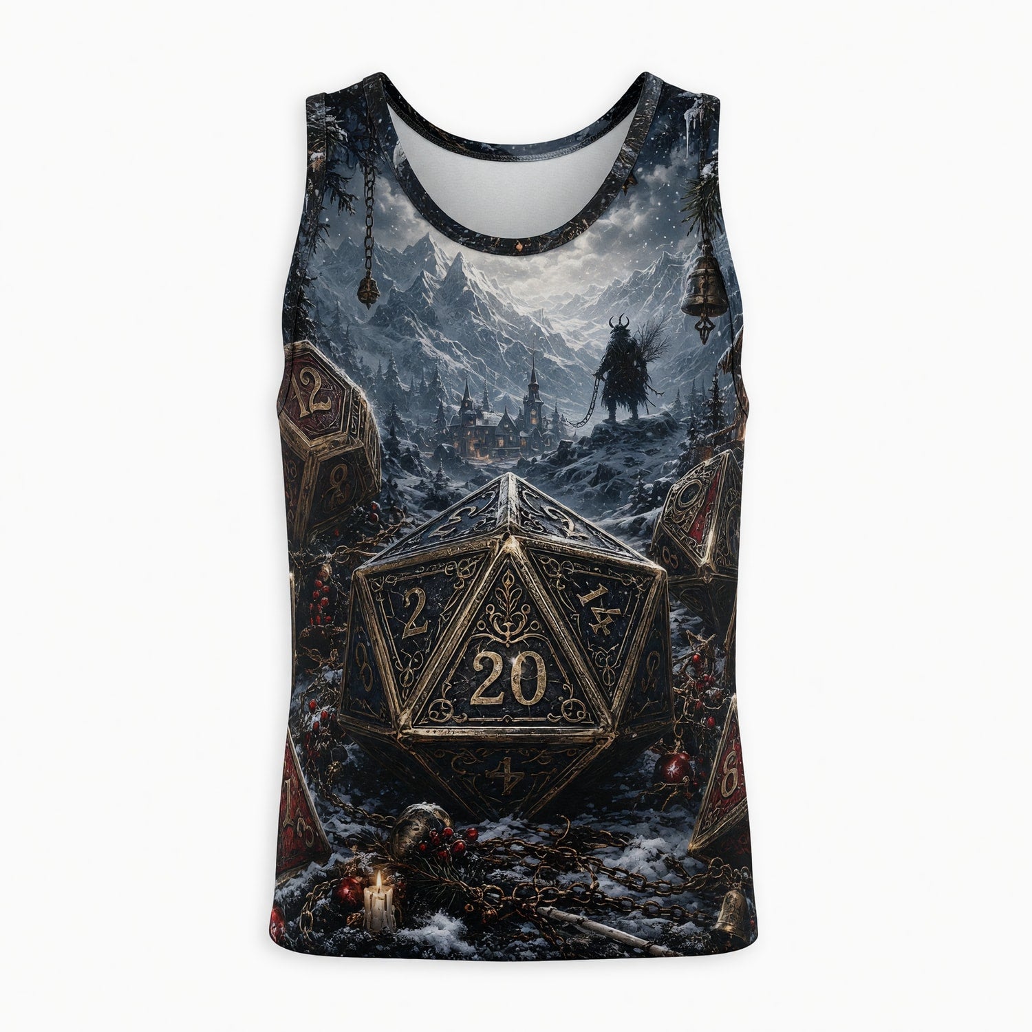 Christmas Dice AOP T-Shirt - Fantasy Winter RPG Apparel