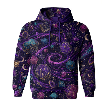 Cosmic Dice AOP T-Shirt - Mystic Galaxy Fantasy RPG Streetwear