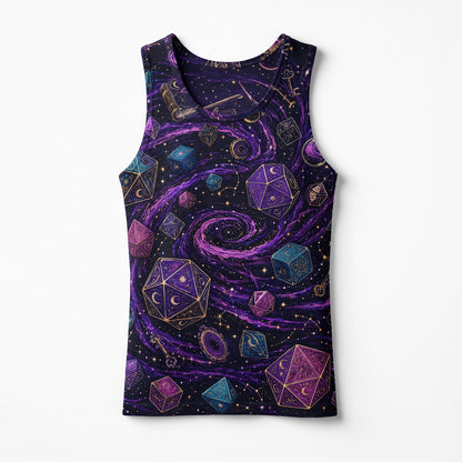 Cosmic Dice AOP T-Shirt - Mystic Galaxy Fantasy RPG Streetwear