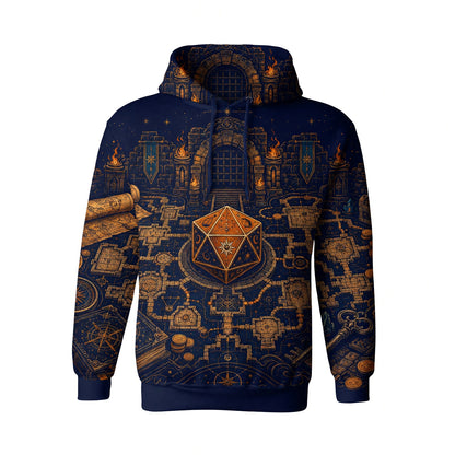 Fantasy Dungeon D20 AOP T-Shirt - Fantasy RPG Dungeon Map