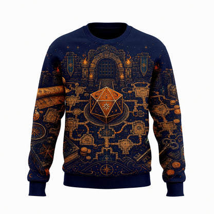 Fantasy Dungeon D20 AOP T-Shirt - Fantasy RPG Dungeon Map