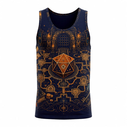Fantasy Dungeon D20 AOP T-Shirt - Fantasy RPG Dungeon Map