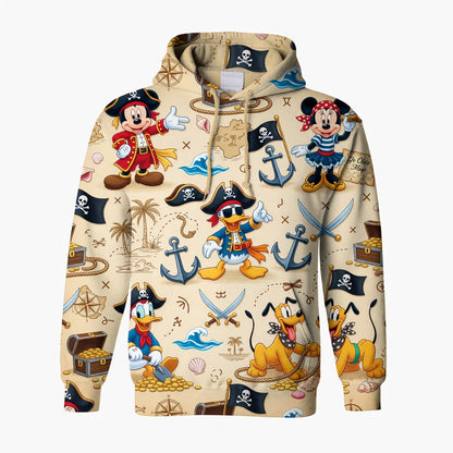 Mouse Pirate AOP T-Shirt - Cartoon Adventure Streetwear