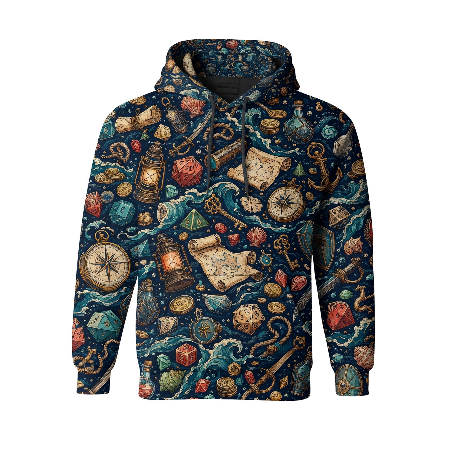 Pirate Dice AOP Apparel - Nautical RPG Treasure Pattern