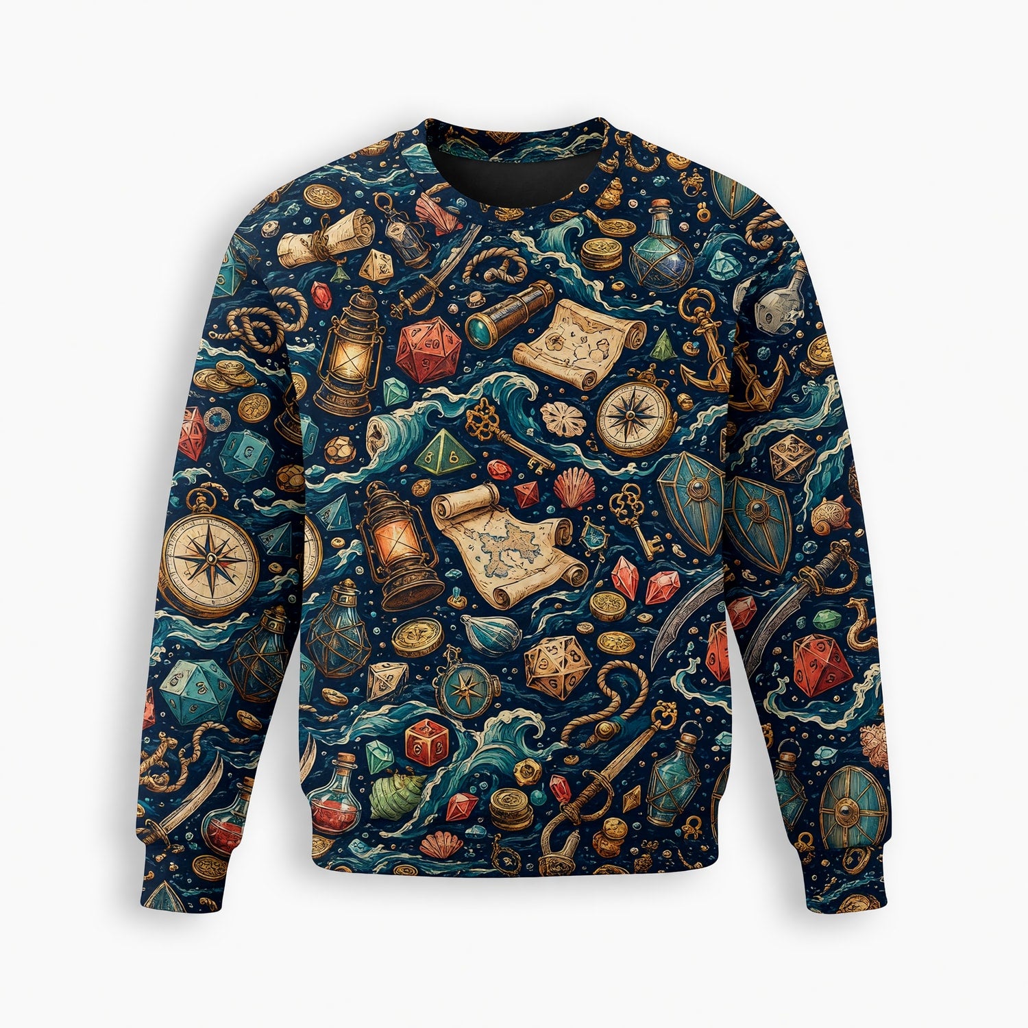 Pirate Dice AOP Apparel - Nautical RPG Treasure Pattern