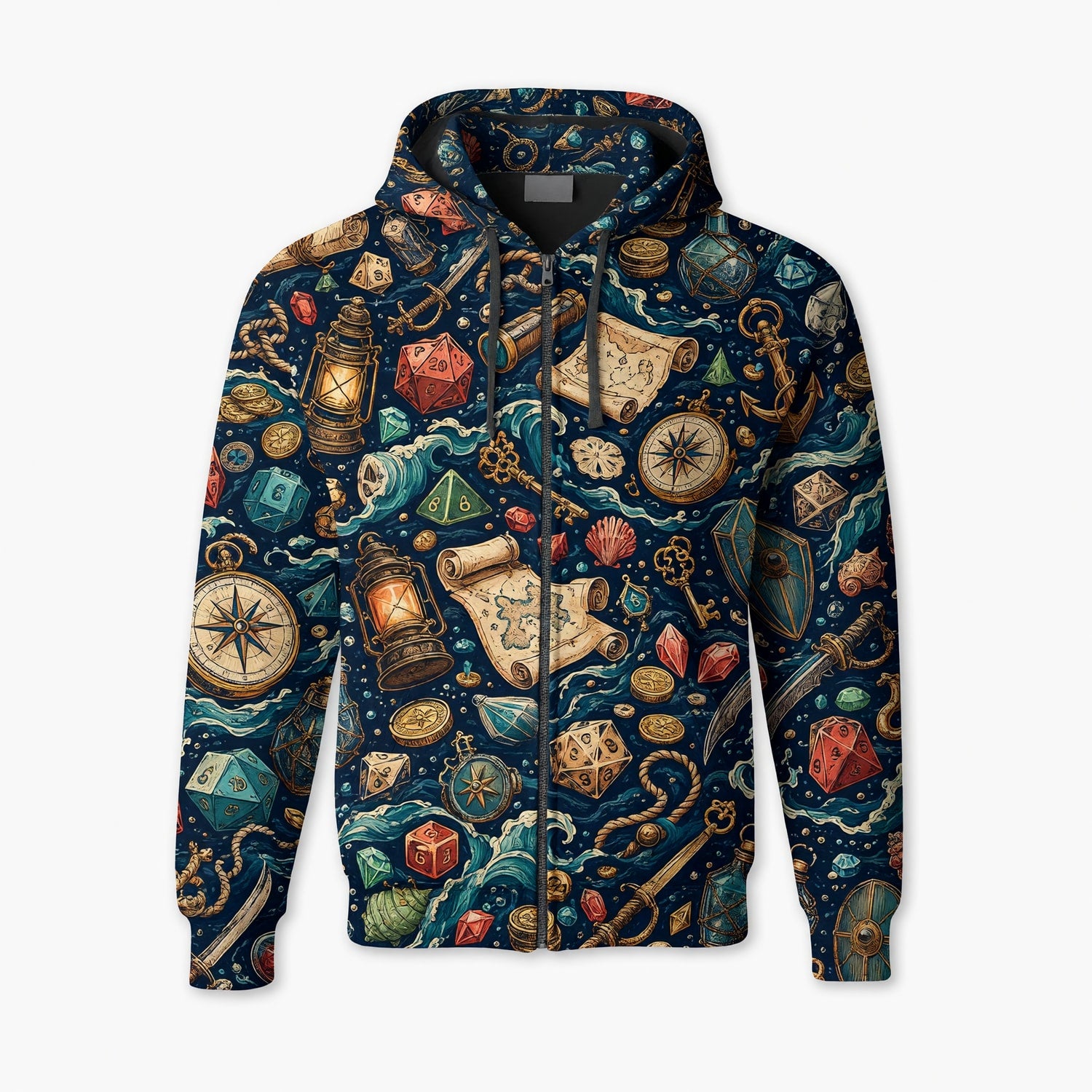 Pirate Dice AOP Apparel - Nautical RPG Treasure Pattern