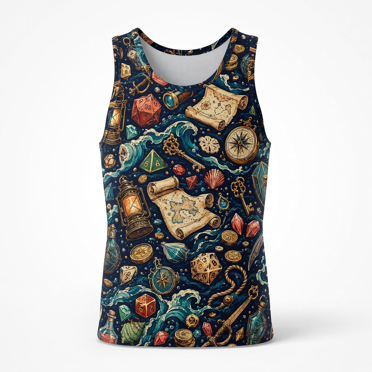Pirate Dice AOP Apparel - Nautical RPG Treasure Pattern