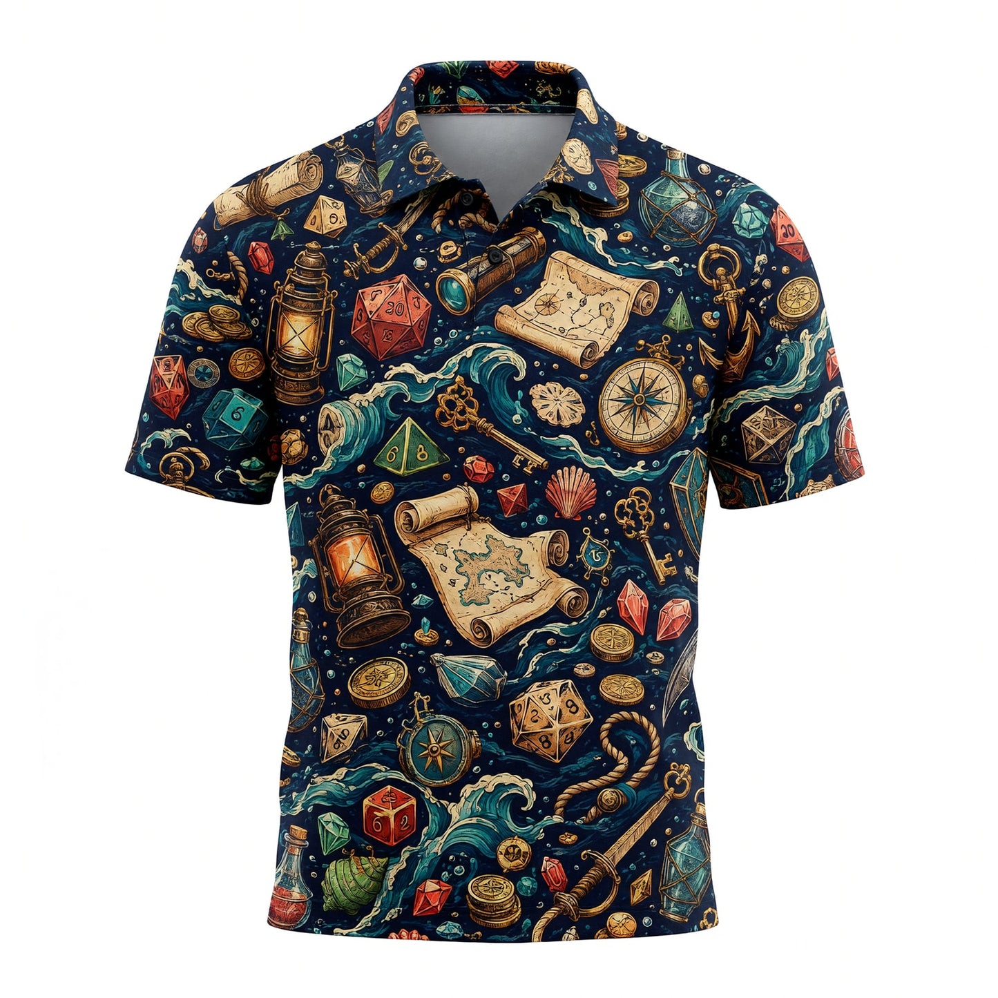Pirate Dice AOP Apparel - Nautical RPG Treasure Pattern