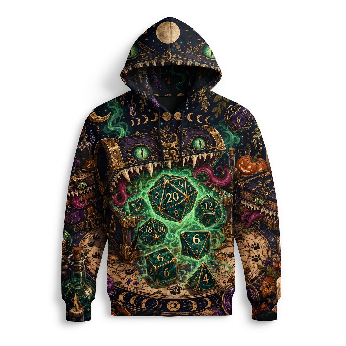 Fantasy Dungeon Mimic Dice AOP T-Shirt - Fantasy RPG Streetwear