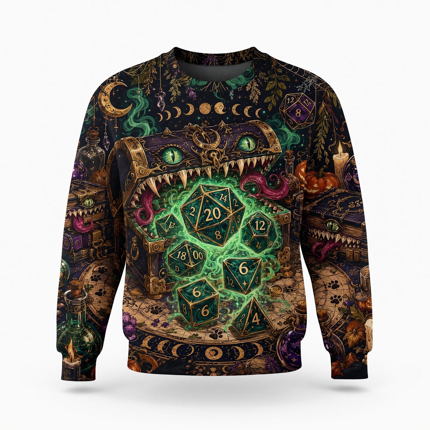 Fantasy Dungeon Mimic Dice AOP T-Shirt - Fantasy RPG Streetwear