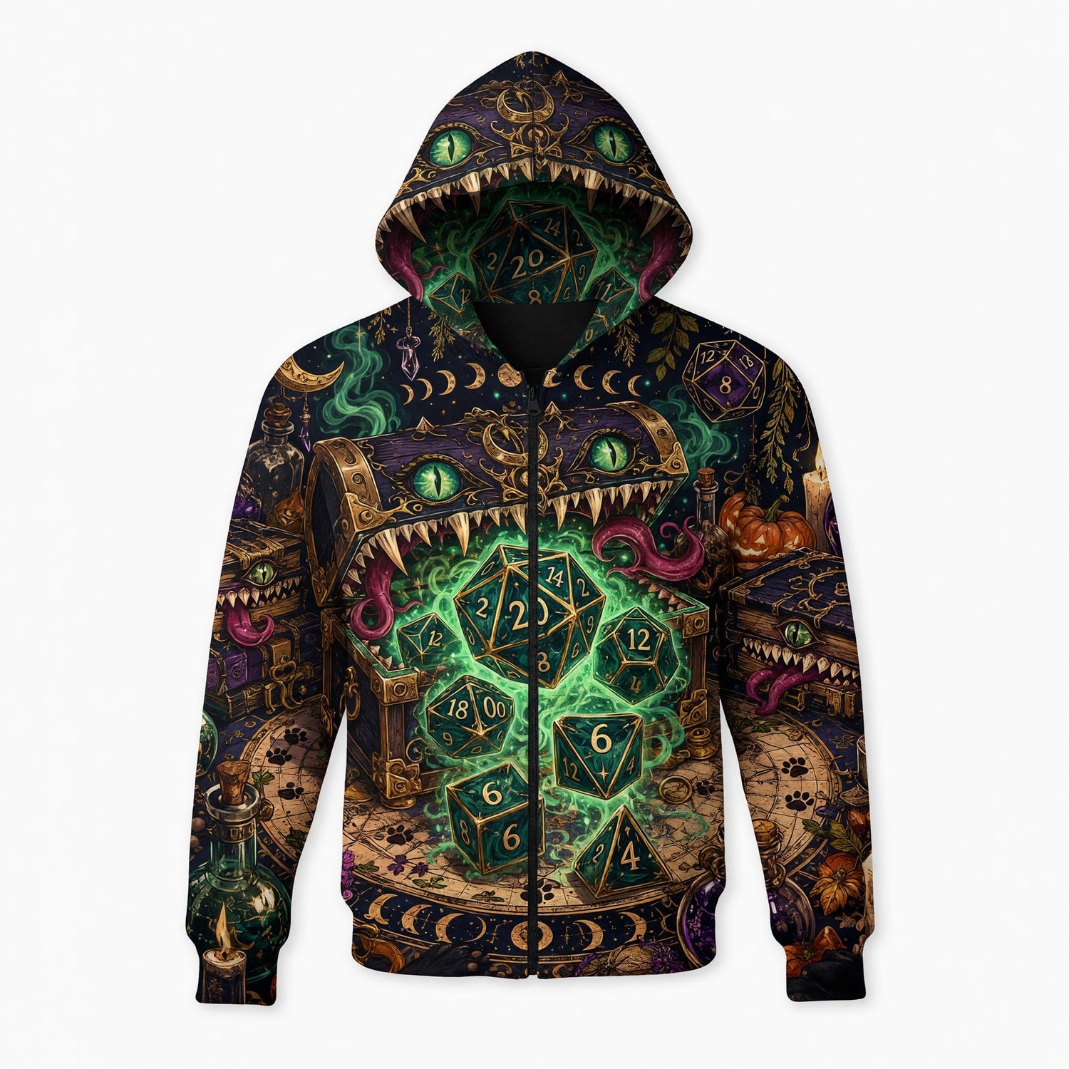 Fantasy Dungeon Mimic Dice AOP T-Shirt - Fantasy RPG Streetwear