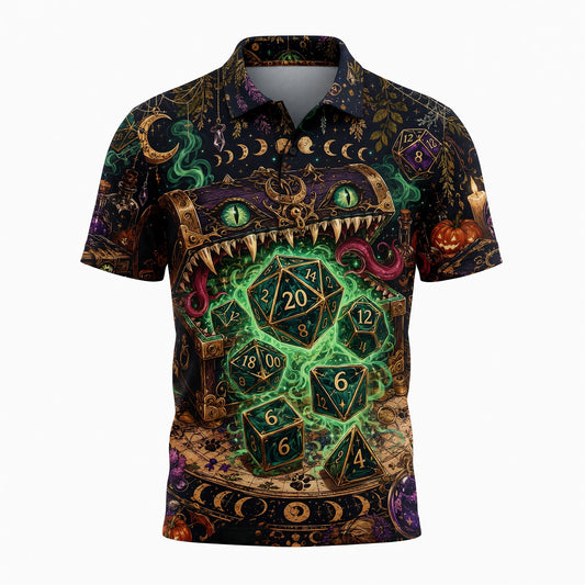 Fantasy Dungeon Mimic Dice AOP T-Shirt - Fantasy RPG Streetwear