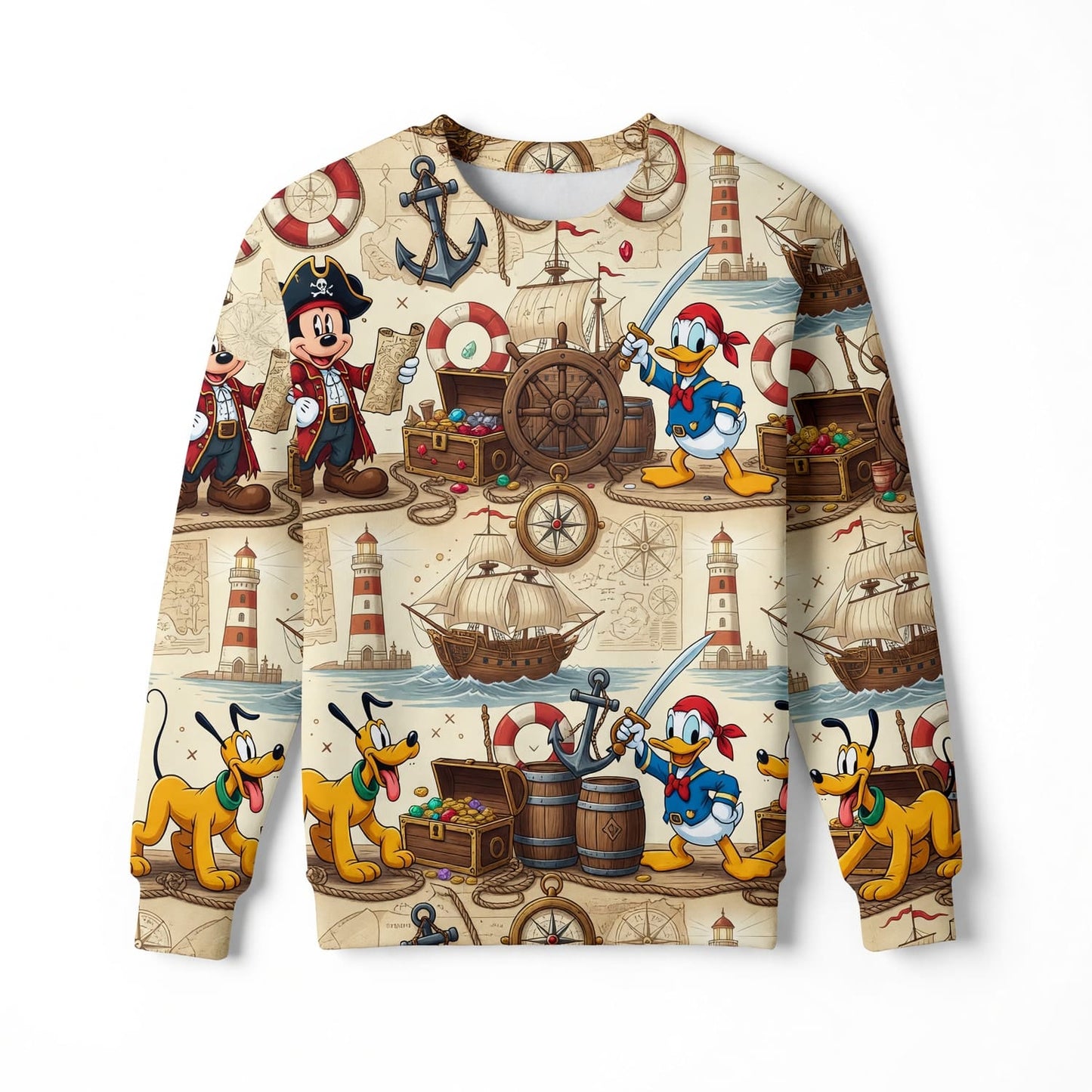 Pirates AOP T-Shirt - Mouse Duck Pup Nautical Pattern