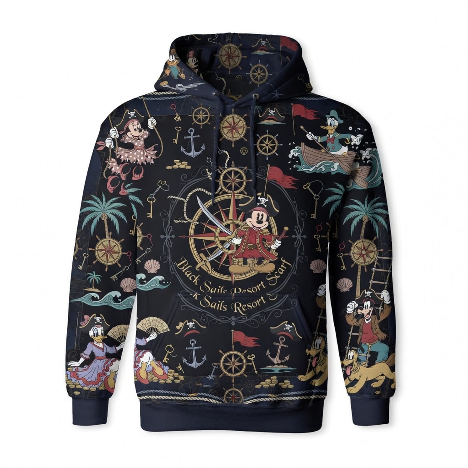 Pirate Mouse AOP Apparel - Black Sails Resort Scarf