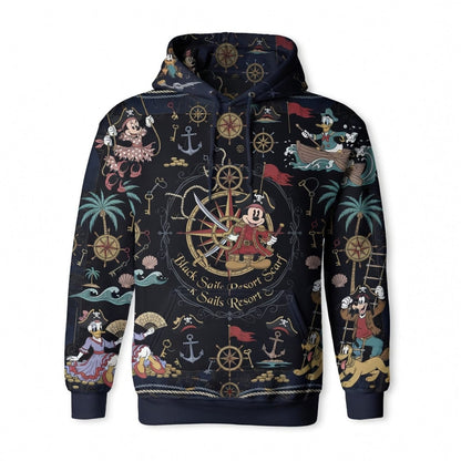 Pirate Mouse AOP Apparel - Black Sails Resort Scarf