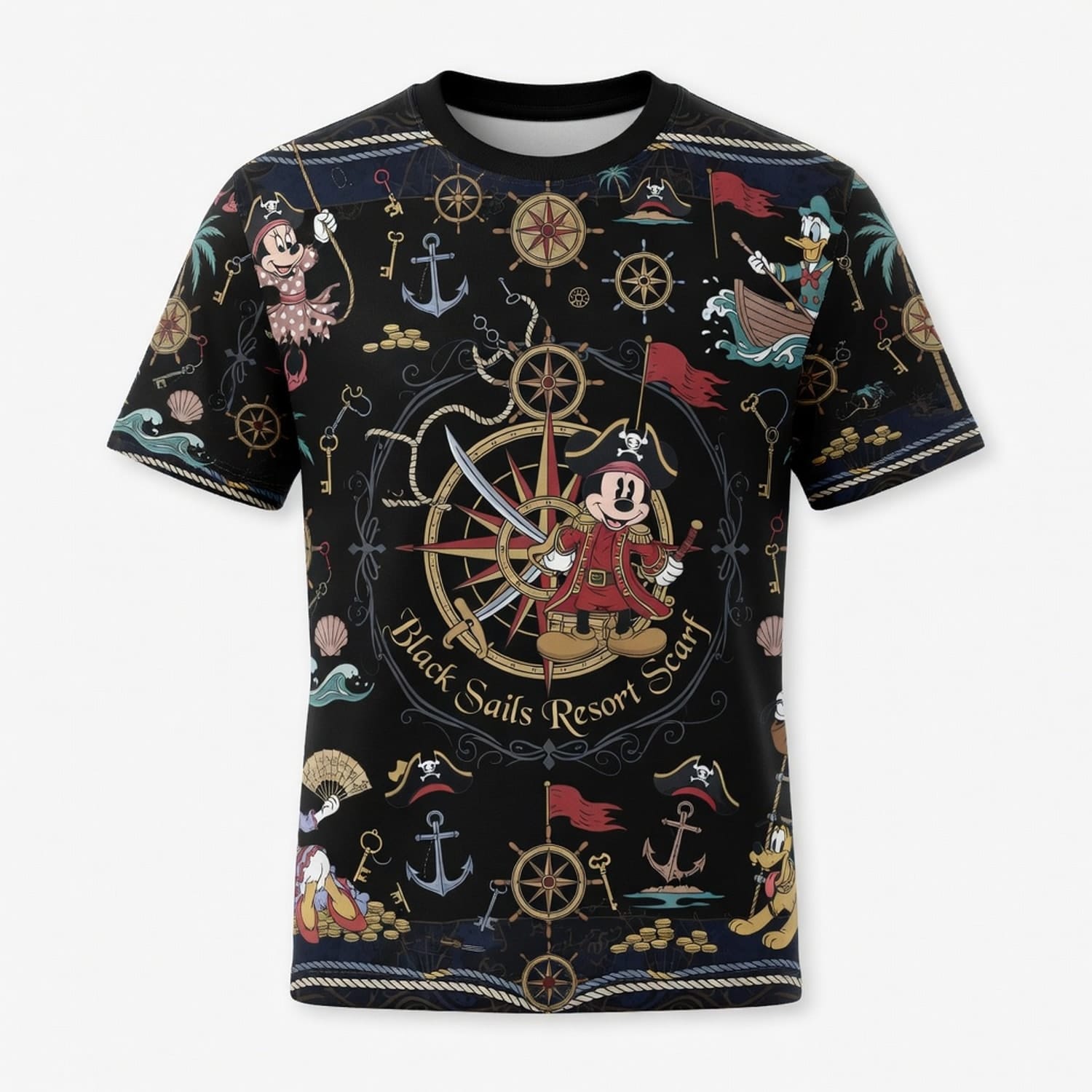Pirate Mouse AOP Apparel - Black Sails Resort Scarf