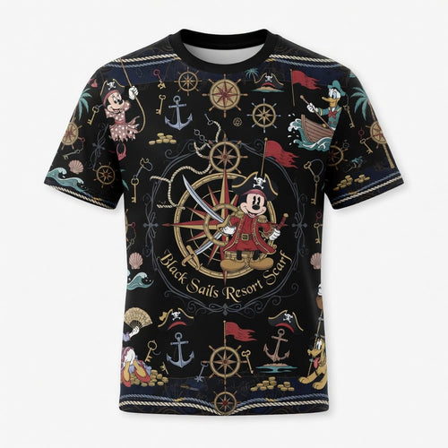 Pirate Mouse AOP Apparel - Black Sails Resort Scarf