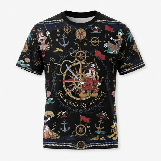 Pirate Mouse AOP Apparel - Black Sails Resort Scarf