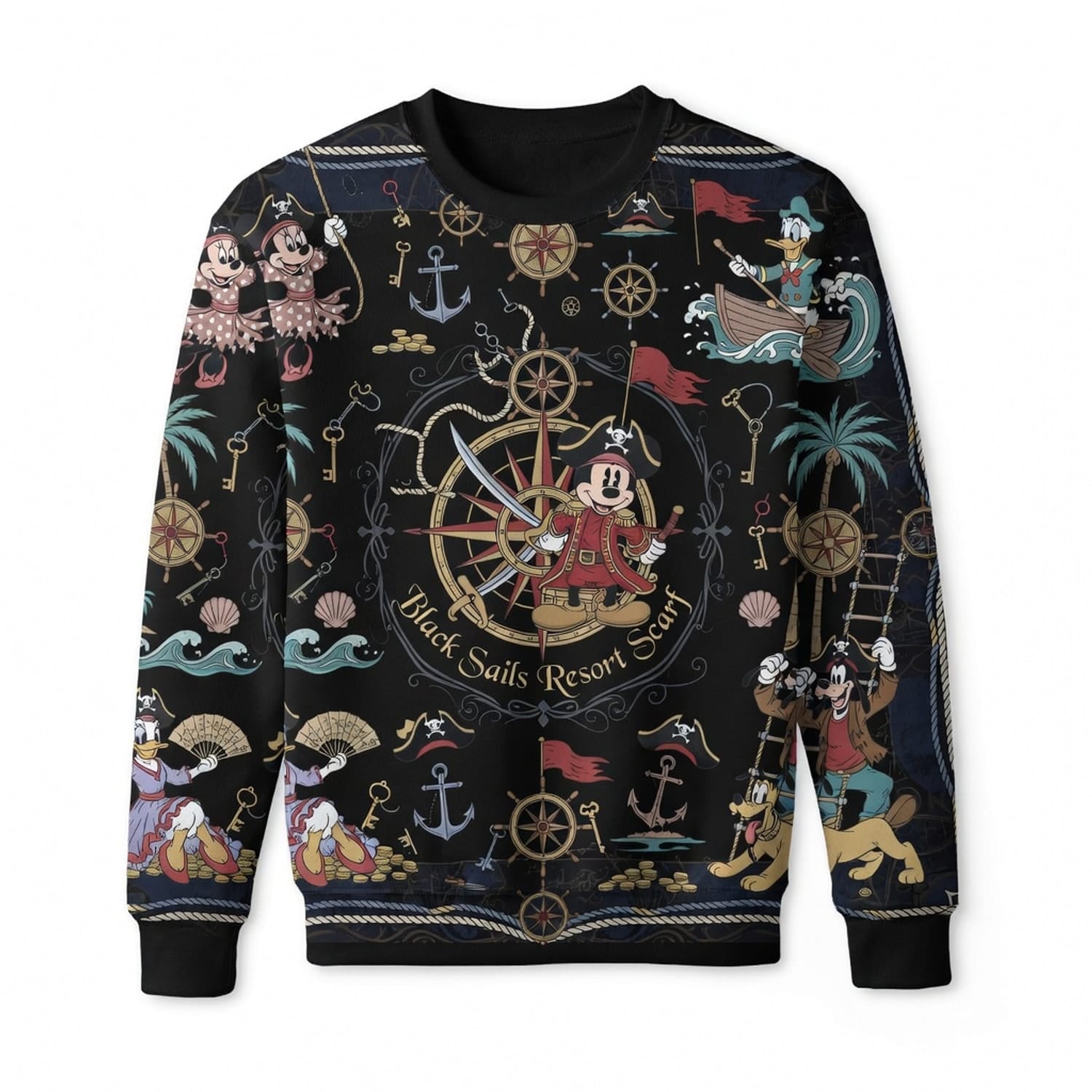Pirate Mouse AOP Apparel - Black Sails Resort Scarf